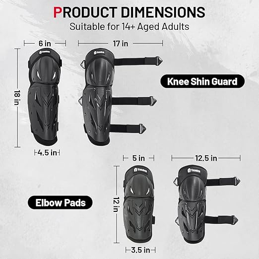 Motorcycle Knee Pads for Men Knee and Shin Guards, Motorcycle Leg Protection Armor Motocross Knee Guards Dirt Bike Pads Adjustable Crashproof Adults Protective Gear