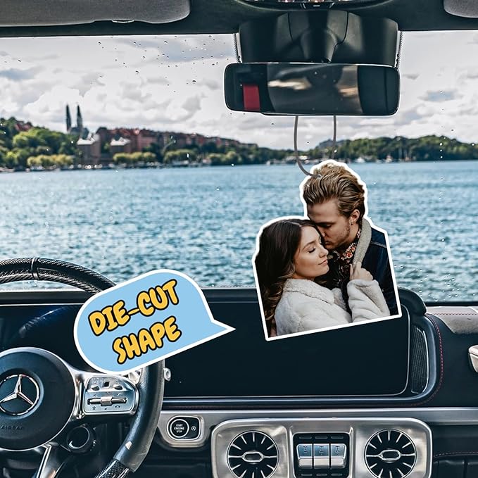 Custom Air Freshener for Car with Photo Text Picture Both Sides, Personalized Gift for Valentine’s Day Birthday- Ideal for Car Wardrobe Bathroom Hanging Ornaments