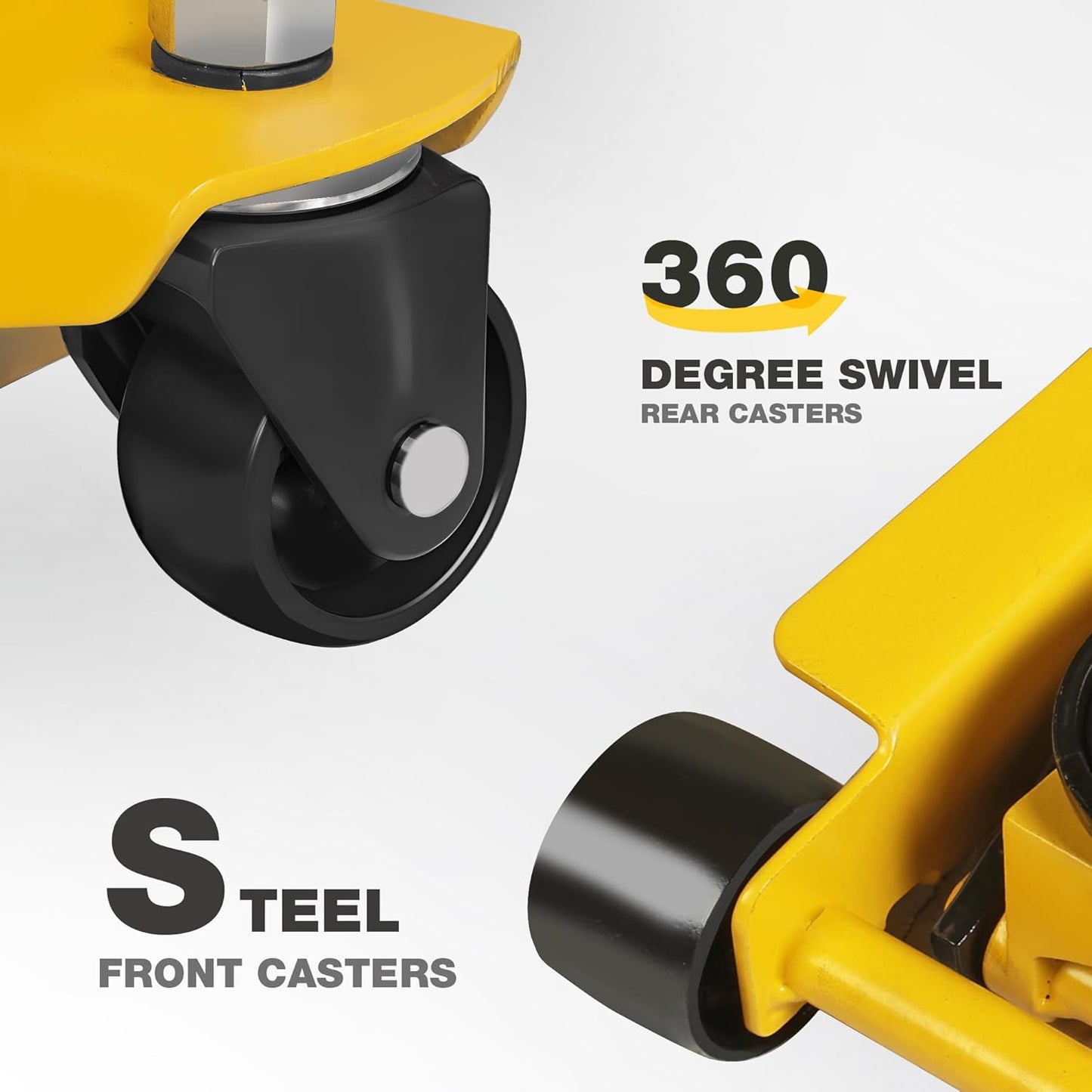 YELLOW JACKET 3 Ton Hydraulic Floor Jack Dual Pump for Quickly Car Lift, Low Profile Service Jack, 6600 lb Capacity