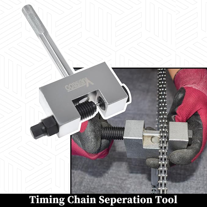 Engine Timing Chain Removal Installer Tool Kit, Camshaft Riveting Tool Kit, Compatible with Mercedes Benz M271 M272 M273 M274 M276 Chrysler Jeep, with Carrying Case & Gloves