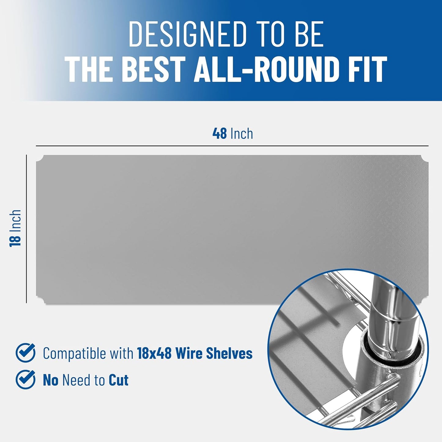 Sterling Shelf Liners Wire Rack Covers: Plastic Shelf Liner Cover for Wire Shelving: Cover Mats for Shelves in Pantry, Closet, and More: 18x48 Inch: Clear, Set of 4