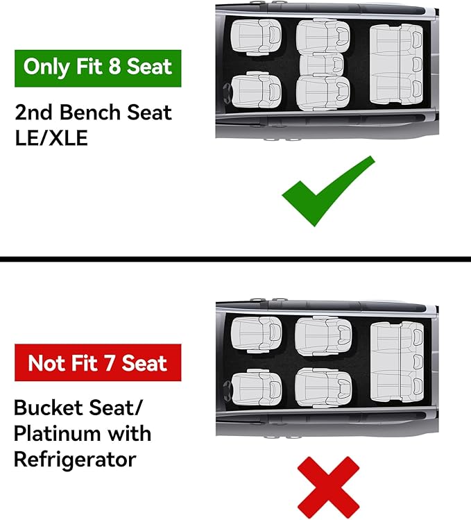 3W Floor Mats for Toyota Sienna 2021-2026 LE/XLE (Only for 8 Seat), TPE All Weather Custom Fit Floor Liner for Sienna Accessories 1st, 2nd and 3rd Row with Red Accent