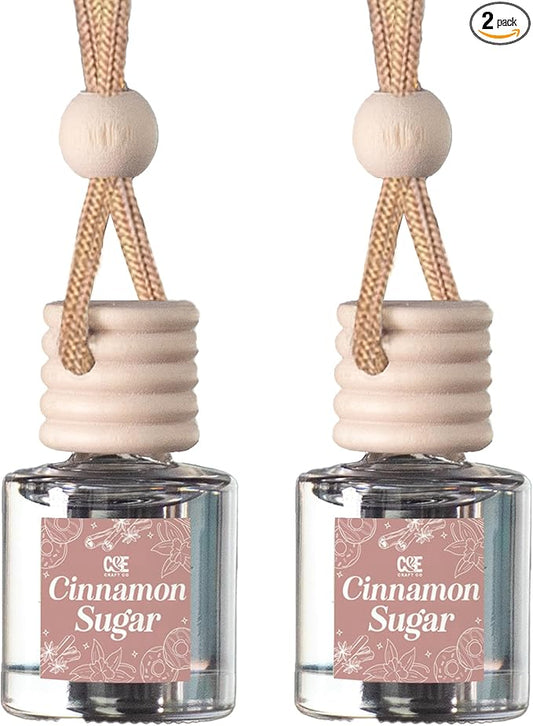 CANDECraftCo Car Air Hanging Fragrance Oil, Car Auto Freshener for Essential Oils, Scents Fragrance Aromatherapy Automobile Diffuser, Long Lasting (Cinnamon Sugar)