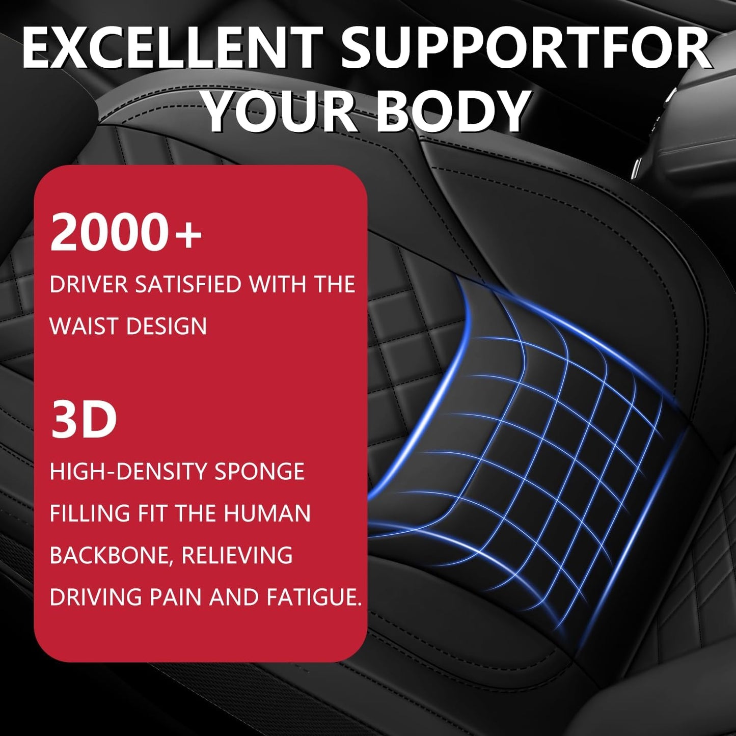 BABYBLU Chevy Chevrolet Silverado GMC Sierra Car Seat Covers Fit 2007-2023 2024 2025 1500/2500HD/3500HD (Black, Full Set)