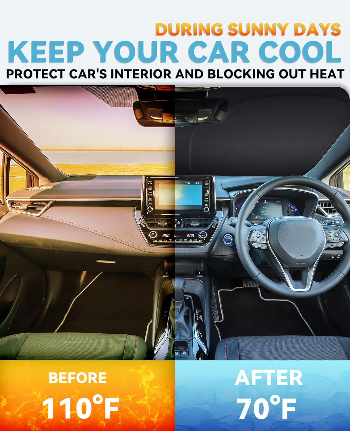 Sun Shade for Altima Windshield Sunshades for Nissan Altima 2018 2017 2016-2007 Accessories Windshield Cover Foldable Front Window Shields Sun Visor Protect Car Blocks UV Rays