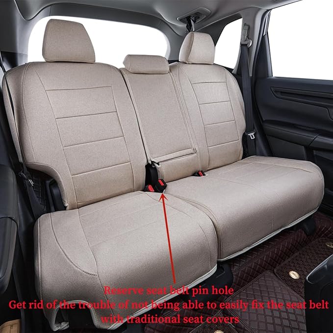 coverdream Custom Seat Covers Compatible with Select Toyota Highlander 2014 2015 2016 2017 2018 2019,Three Row,Second Row Captain Chair (Beige,Full Set)