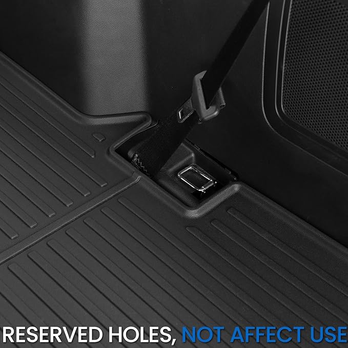 Floor Mats Cargo Mat Set for 2015-2019 Ford Explorer 7 Seats, All Weather TPE Cargo Liner Trunk Lower Mat Door Sill Guards Accessories (15-19 | 7 Seats Floor Mats Set)