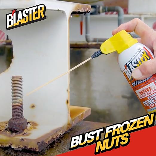 B’Laster Penetrating Oil Spray – Rust Prevention Penetrating Fluid – Loosens Rusted Bolts, Protects Against Corrosion, Multi-Use Anti Rust Spray for Frozen Parts – 11oz (Case of 12)