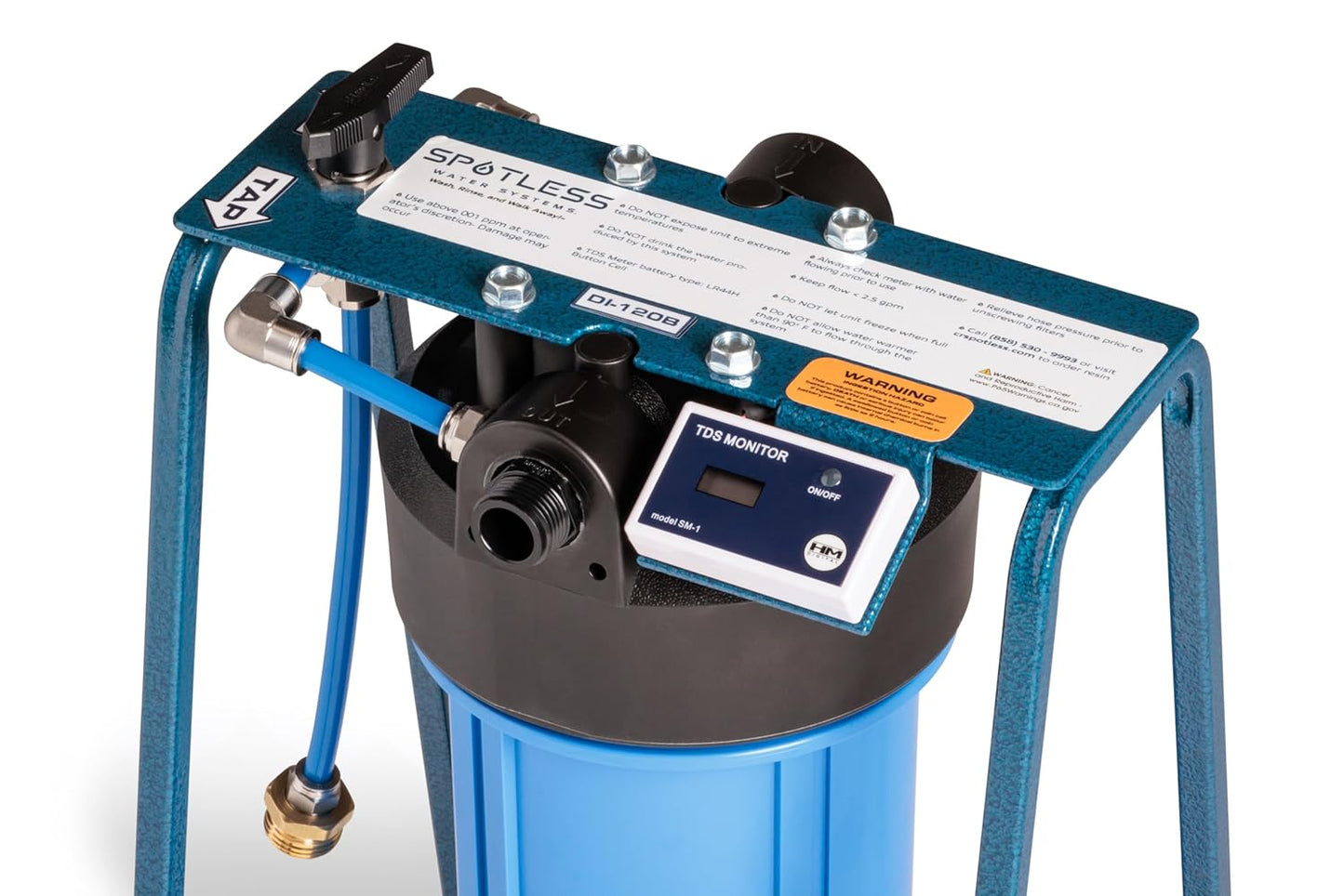 Spotless Water Systems - DI-120B, W/Integrated Bypass | Simple Window, Solar Panel, RV & Car Wash System, Works for All Vehicles, Motorcycles, Bikes, Boats, Planes, Yachts, Towel Drying Eliminated