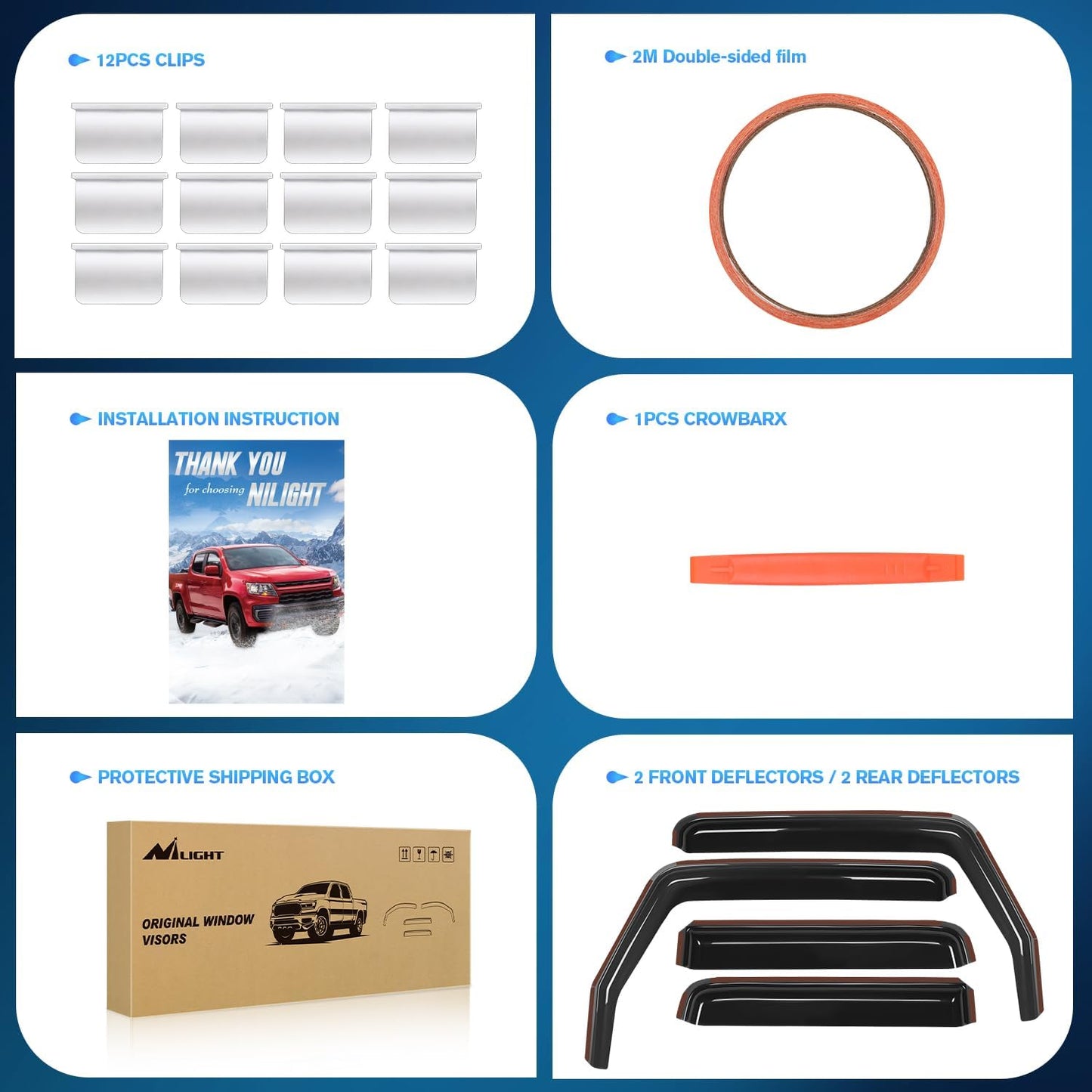 Nilight in Channel Rain Guards for Wrangler JK 2007 2008 2009 2010 2011 2012 2013 2014 2015 2016 2017 2018 Unlimited 4-Door Window Deflectors, Vent Window Visors