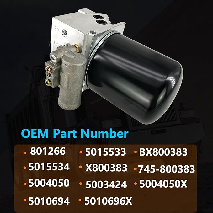 801266 Air Dryer Assembly 12V with Desiccant Cartridge Kit Fit for Kenworth Volvo Freightliner Columbia Peterbilt International Western Star Trucks Bus RV Tractors