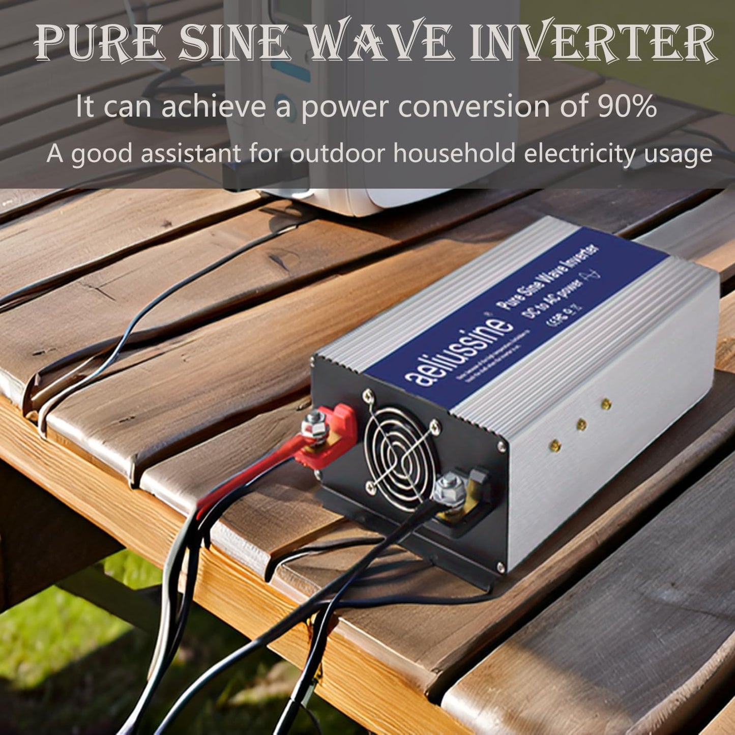 2000W Pure Sine Wave Inverter-48V DC to 110V 120V AC Power Converter with 4 AC Outlets, 48 Volt Power Inverter for Truck, Rv, Camping, Home, Emergency Power