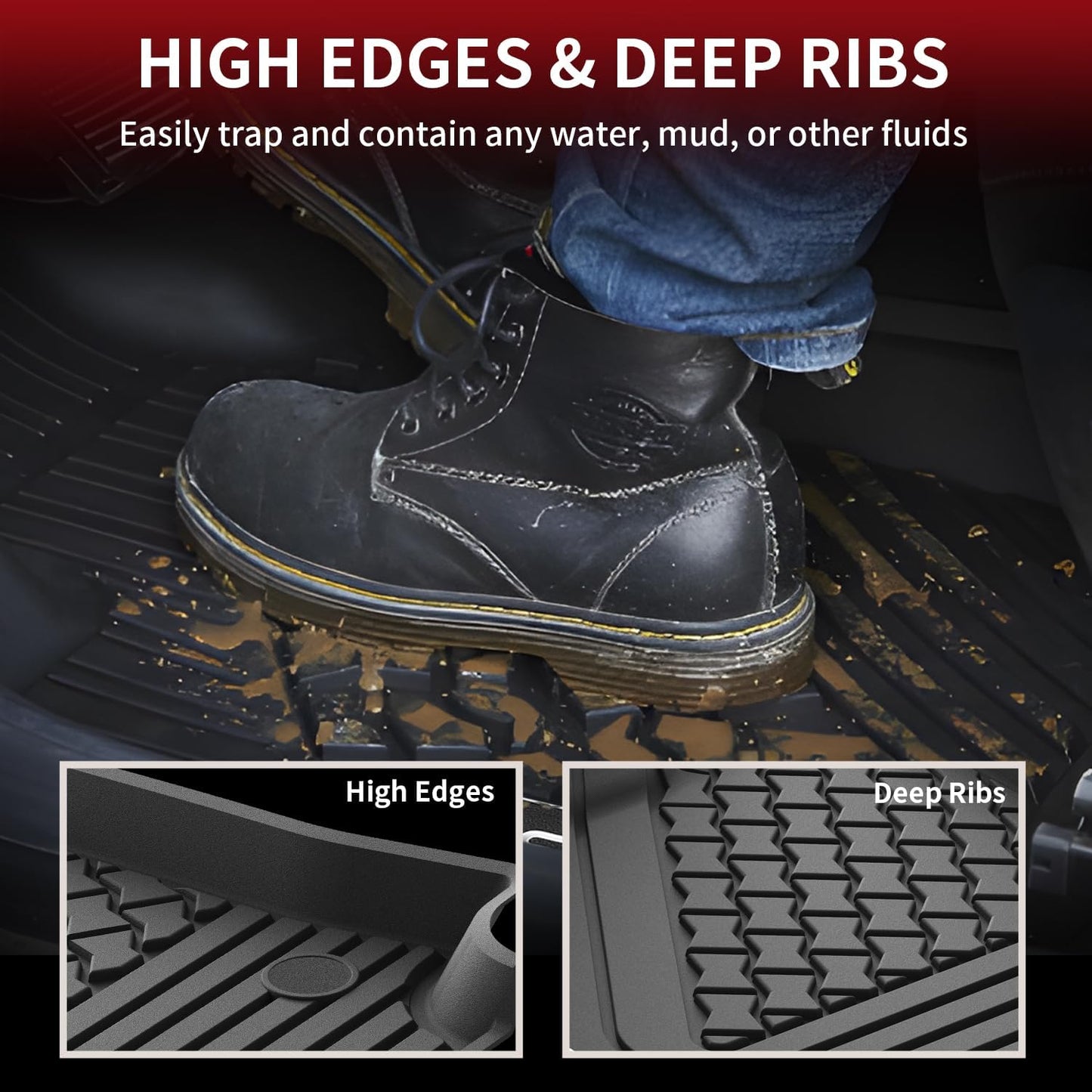 LASFIT Floor Mats&Trunk Mat for Lexus NX/ NX250/ NX350 2022-2025 (Not Fit for NX350h/ NX450h+), All Weather Car Mats TPE Floor Liners Accessories Front & Rear Rows & Cargo Liner, Black