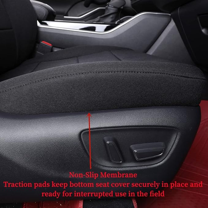 coverdream Grand Highlander Seat Covers Full Set for 2024 2025 2026 Toyota Grand Highlander SUV Seat Cushion,2nd Row w/Captain Seats,Fully Covered,UV Resistant Polyester Car Seat Protector(Black)