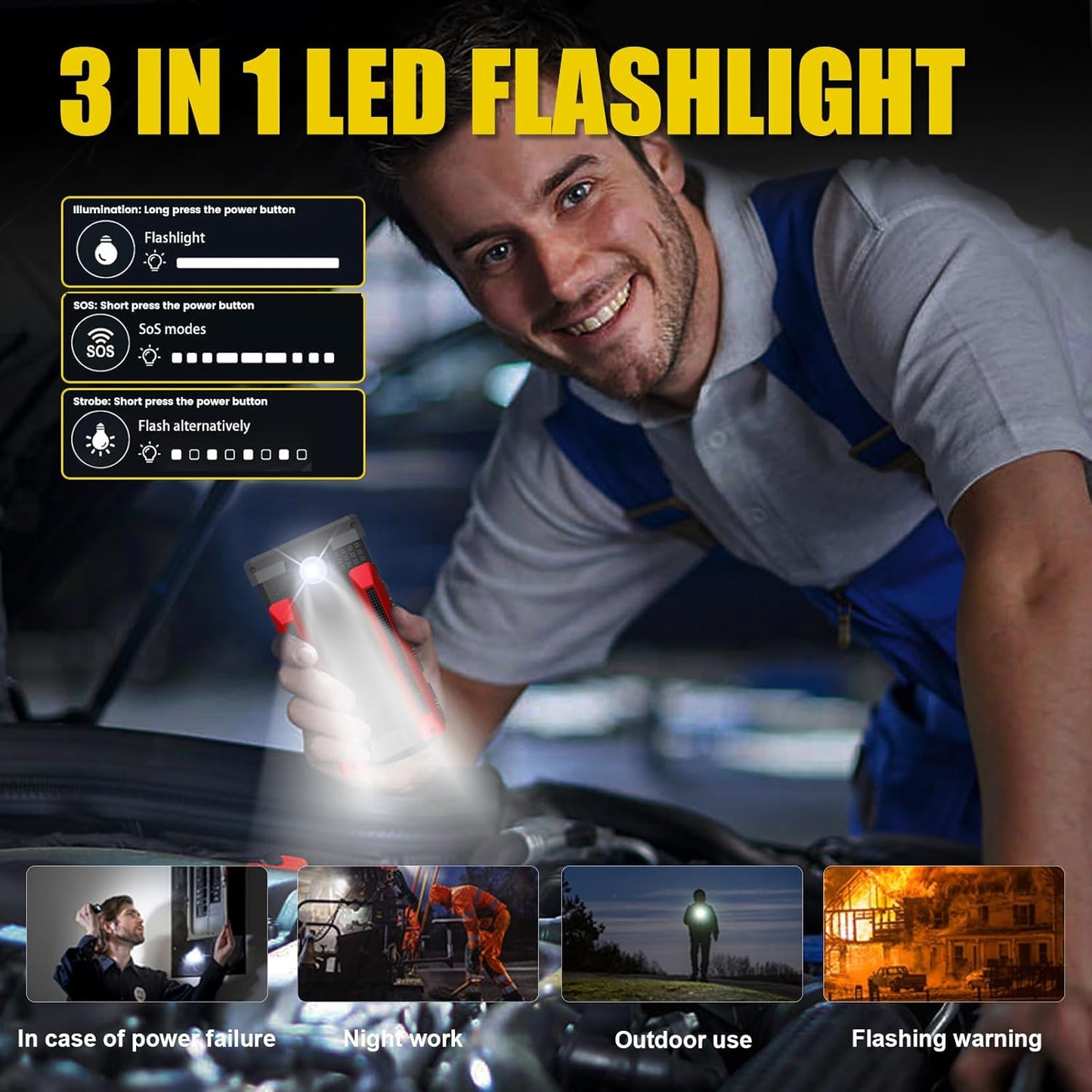 Scatach 002 5000A Car Battery Jump Starter,12V Jump Starter Battery Pack (up to 14.0L Gasoline and 12.0L Diesel Engine), Portable Jump Box with LED Display, 3 Modes Flashlight and Jumper