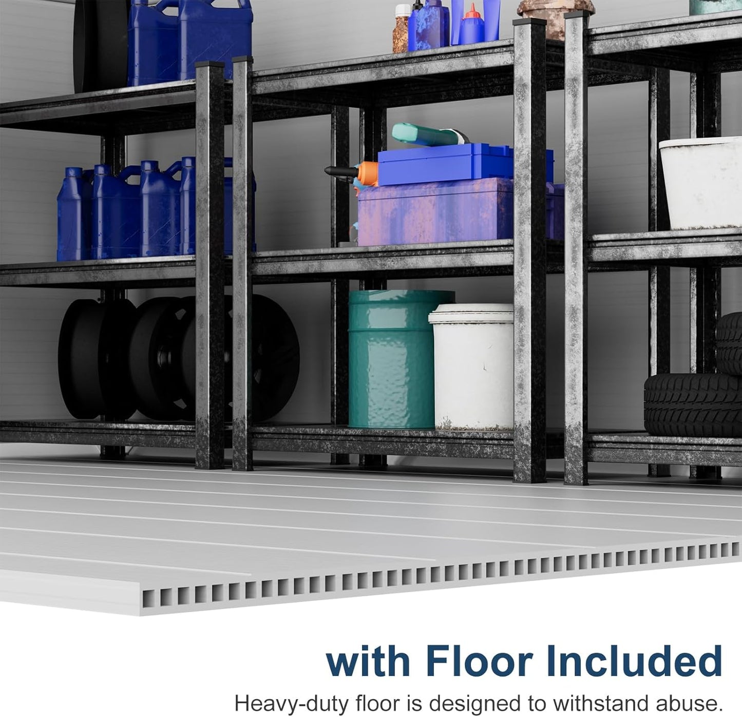 8x4 FT Resin Storage Shed with Floor Window for Outdoor Garden Waterproof Plastic Sheds Kit for Backyard Tool Storage, Gray