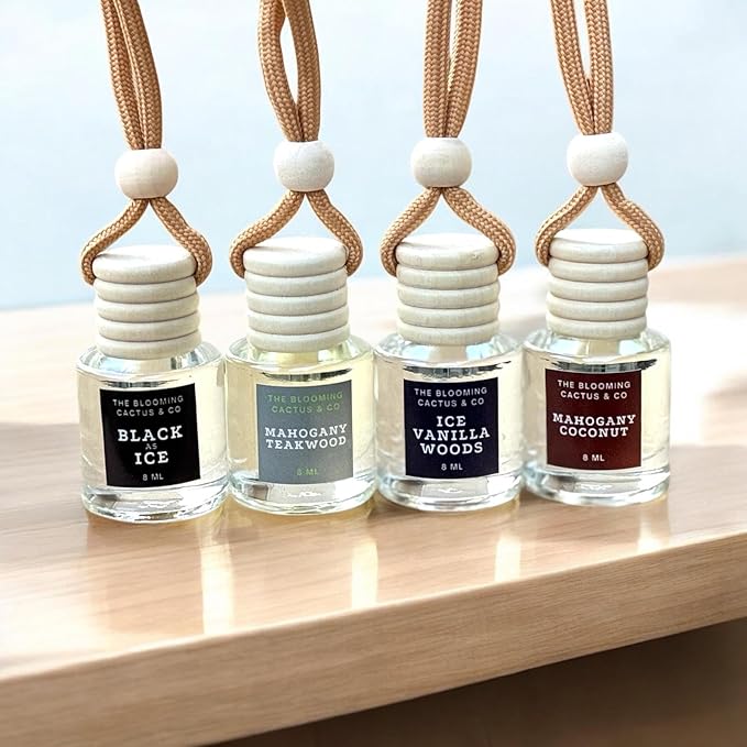4 Pack Air fresheners | Long lasting car air fresheners, Hand-made in USA | Small room diffuser | Small Business Woman Owned. (8 ml Fresh & Earthy Pack Mix)