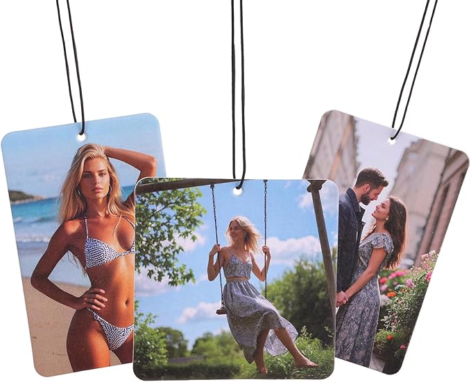 Custom Photo Car Air Fresheners with Picture- Personalized Scented Gifts for Girls Women & Men with New Car etc Various Smell, Mirror Hanging Accessories for Your Cars(Rectangle)