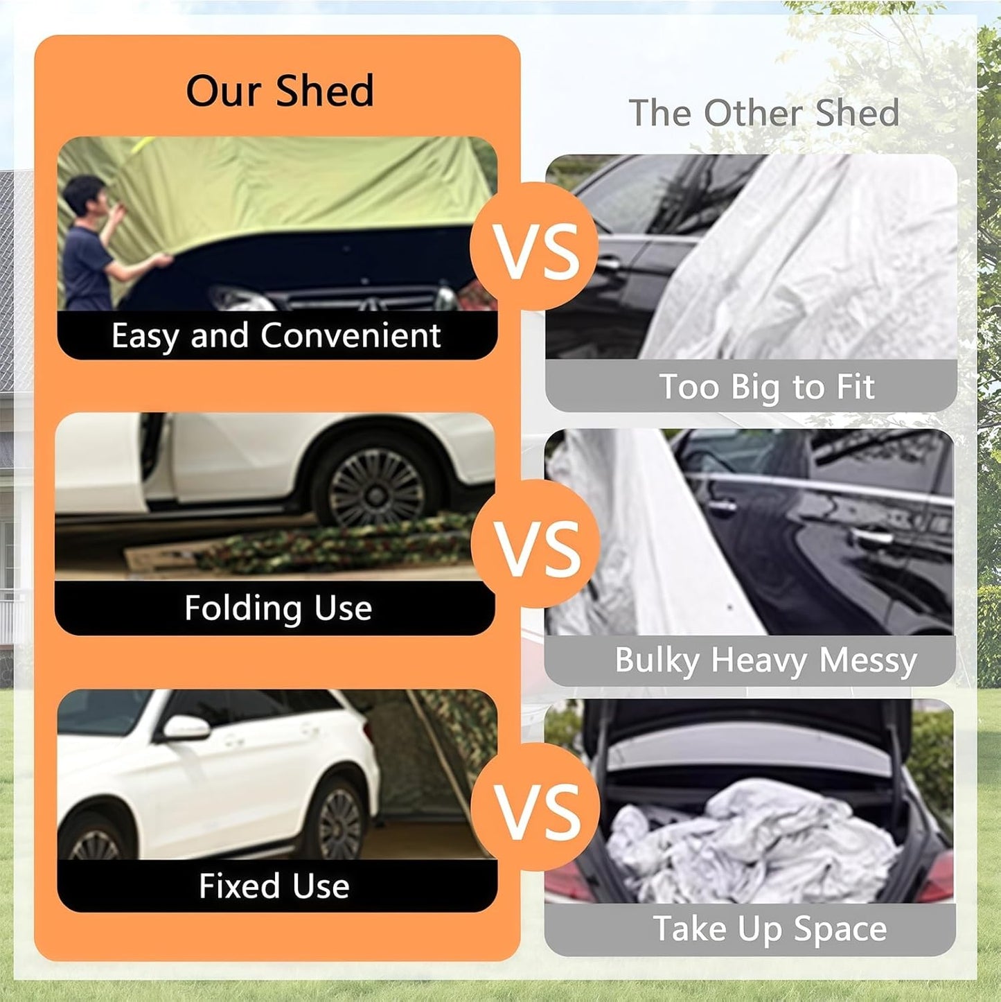 Car Port Portable Storage Shed Carport Canopy Carports Metal Carport Round Style Outdoor Storage Shed Lockable for Automotive Use Anti-Snow Waterproof(Camouflage)