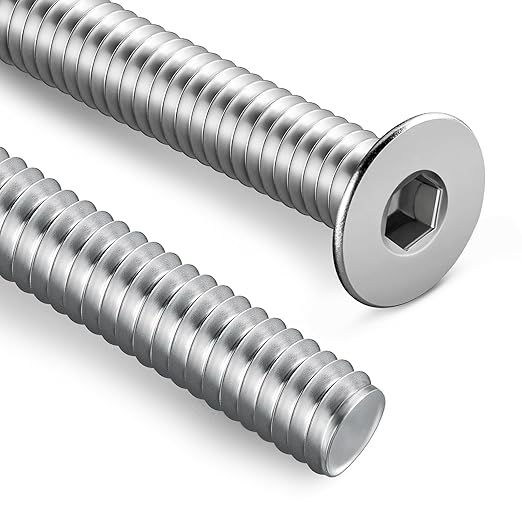 1/4-20 Bolt, 1/4-20 x 1 Inch Flat Socket Head Screws 30Pcs, 304 Stainless Steel 18-8 Countersunk Bolts, Full Thread, with Hex Spanner
