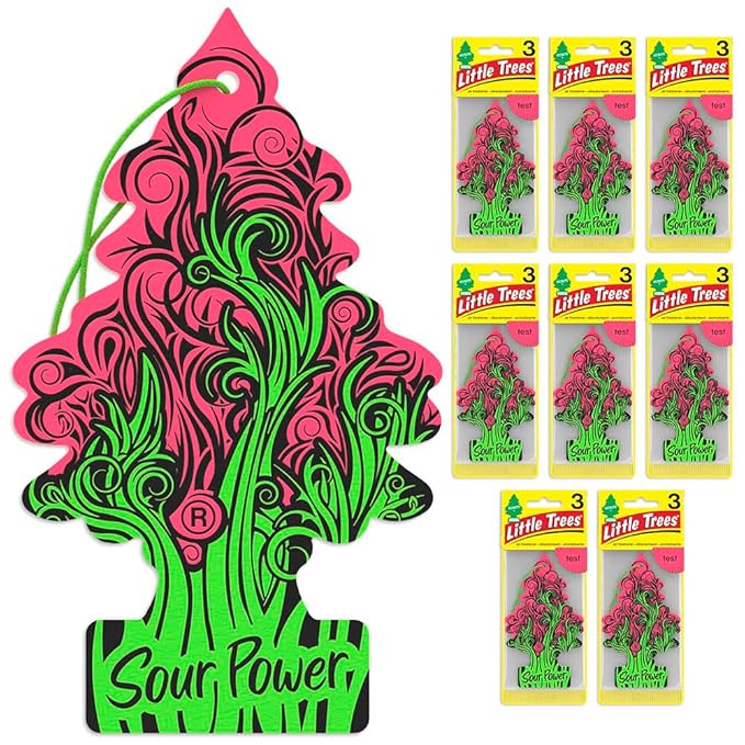 LITTLE TREES Car Air Freshener | Hanging Tree Provides Long Lasting Scent for Auto and Home | Sour Power, 24 Air Fresheners