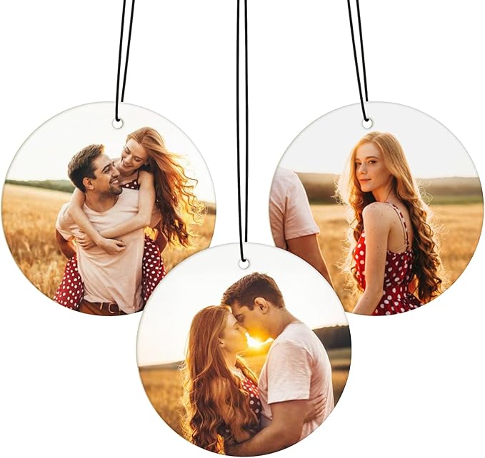 Custom Car Air Freshener with Picture Text - Personalized Car Air Freshener with Multiple Fragrances for Valentine's Day Birthday Gift Hanging Ornaments