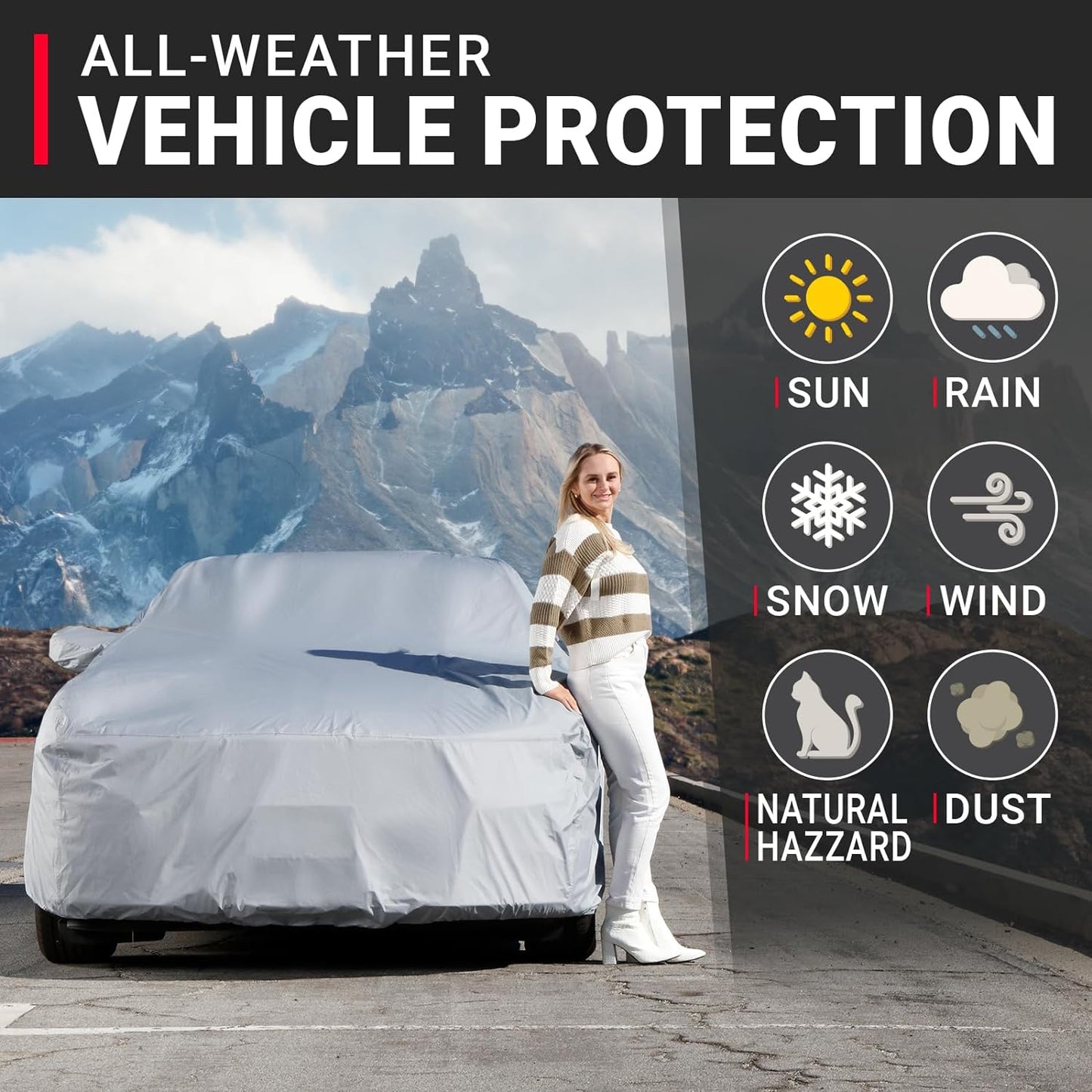 iCarCover Custom Car Cover for 2014-2025 BMW 4-Series Coupe, Convertible Waterproof All Weather Rain Snow UV Sun Protector Full Exterior Weatherproof Indoor Outdoor Car Cover with Strap