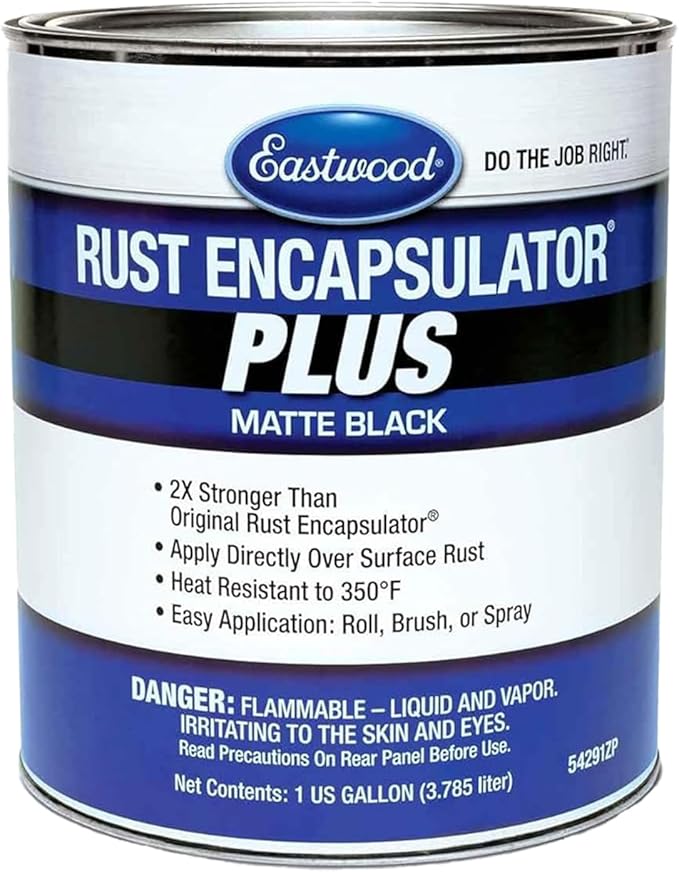 Eastwood Matte Black Rust Encapsulator Plus | Long Lasting Durable Finish 1 Coat Maximum Rust Protection | Heat Resistance up to 350 degrees Fahrenheit | 1 Gallon, Matte Black