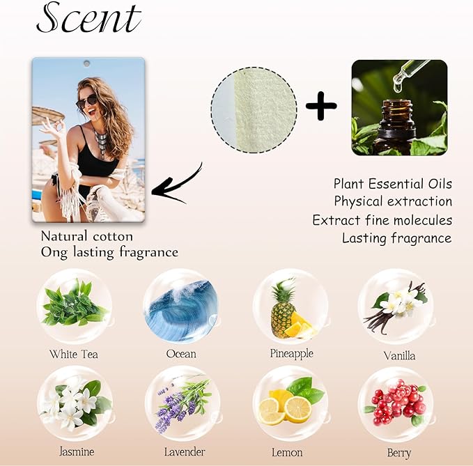 Custom Air Freshener for Car, Personalized Air Fresheners, Custom Double Sided photo Air Freshener, for Wardrobe, Bathroom and Hanging Ornaments (Rectangle)