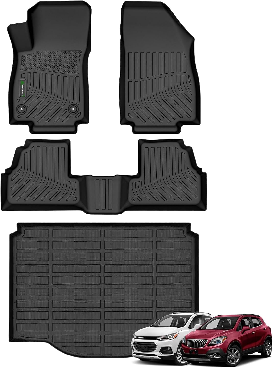 ANBINGO® Floor Mats & Cargo Liner for 2014-2022 Chevrolet Trax/Buick Encore 2013-2022 TPE All Weather Car Floor Liners Waterproof Non-Slip, Full Set