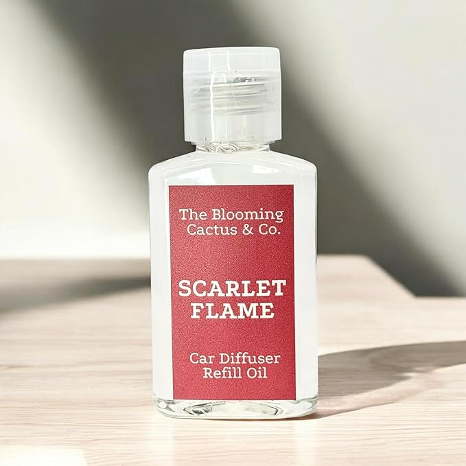Car Air Freshener Refill Oil - Fragrance Oil Diffuser Refill - Car Diffuser Refill - Reed Diffuser Refill -The Blooming Cactus & Co. - (Sarlet Flame)