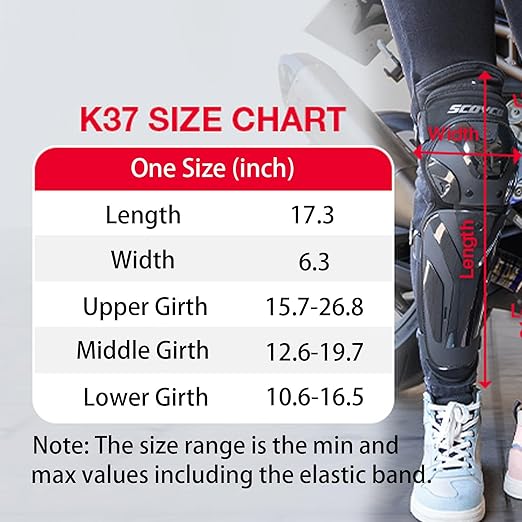 Scoyco Motorcycle Knee and Shin Guards – Motocross Knee Pads Adjustable TPU Protective Gear for Road Cycling