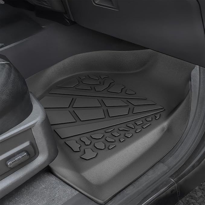 KARPAL Floor Mats Fit for 1999-2007 Ford F-250/ F-350/ F-450 Super Duty Crew Cab, Custom Fit All Weather TPE Ford Super Duty Accessories 1st & 2nd Row Car Floor Liners