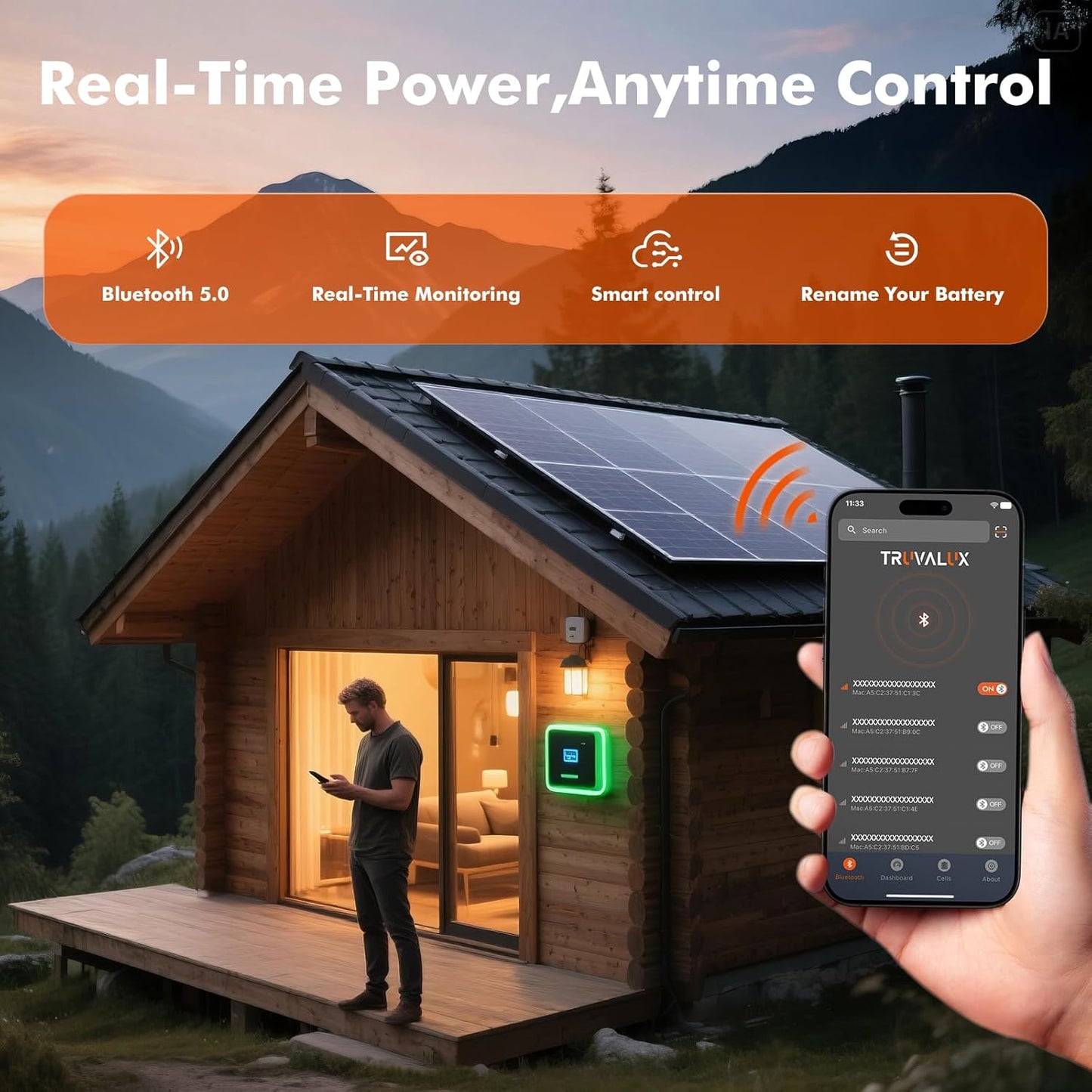 12V 100Ah LiFePO4 Bluetooth Battery Group31,Low Temp Protection, Built-in Smart 100A BMS, 5000+ Cycles, 1.28 kWh Energy, Perfect for Solar, Off-Grid, RV, Trailer, Trolling Motor, Home Backup