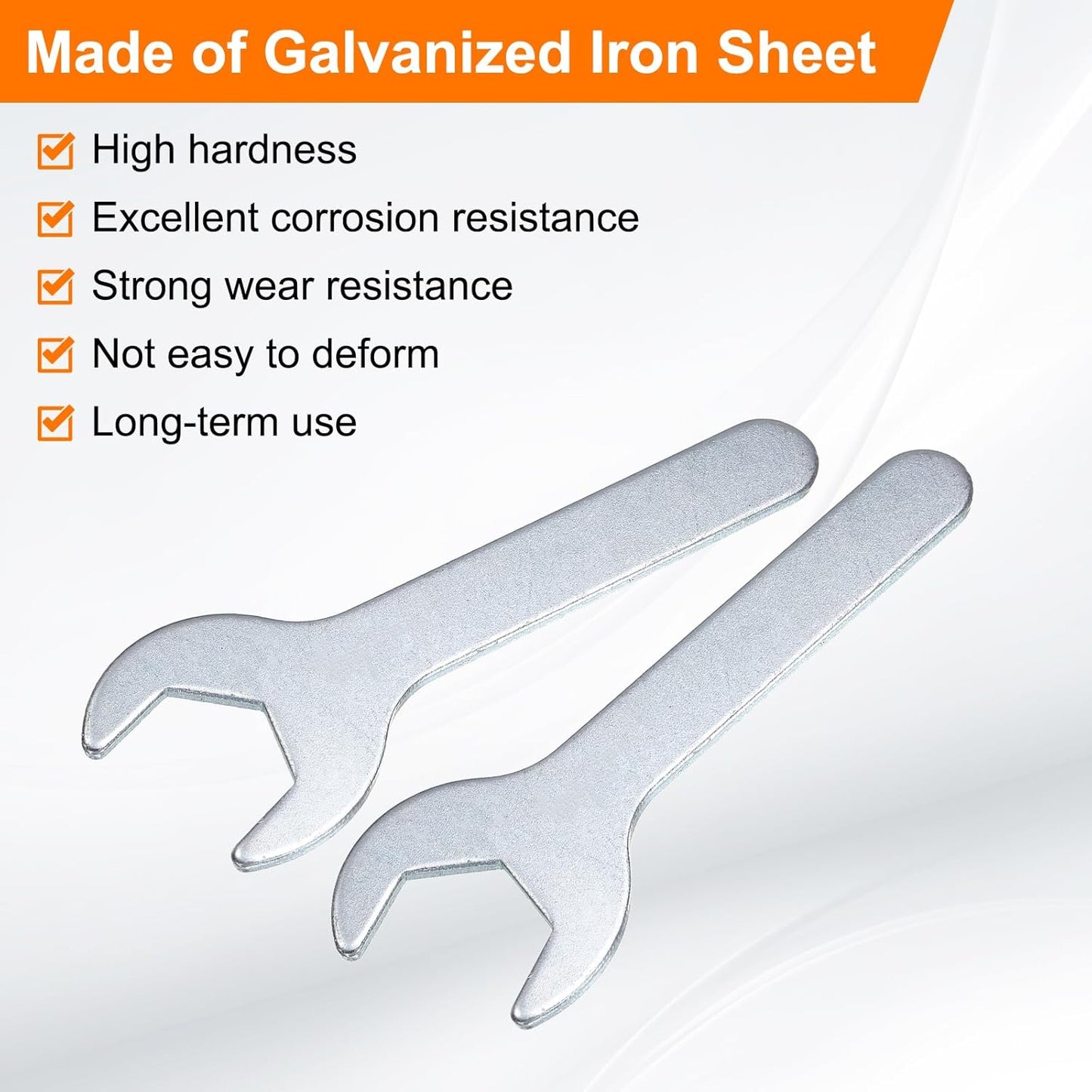 HARFINGTON 10pcs Small Wrench 25x126x2.8mm Metric U-Shaped Single Open Ended Spanner Super Thin Flat Head Galvanizing Wrench for Automotive Repair Furniture Assembly