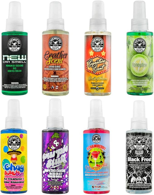 Chemical Guys AIR_304_04 The Scent-Sational Sample Kit, Great for Cars, Trucks, SUVs, RVs, Home, Office & More (4 fl oz) (8 Items)