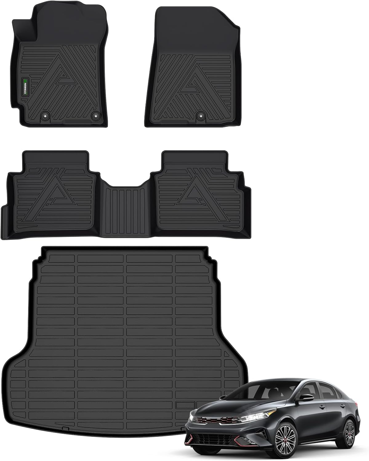 ANBINGO® Floor Mats & Cargo Liner for Kia Forte 2019-2024丨Custom for Forte S | EX | FE | LX | LXS | GT | GT-Line, 3D All Weather Car Floor Liners for Forte, Full Set