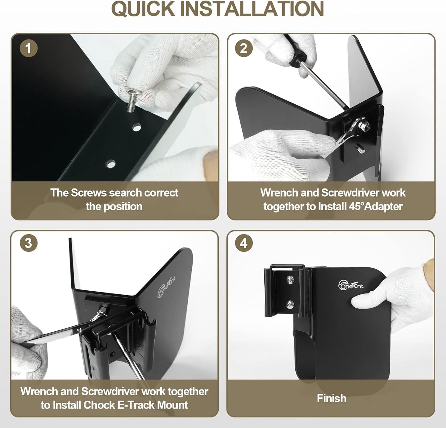 2pcs E-Track Wheel Chock & Strap Kit |E Track Motorcycle Wheel chocks for for E-Track System|E-Track Accessories for Enclosed Trailer Hold Dirt Bike, Motorcycle Tire for Garages and Trailers