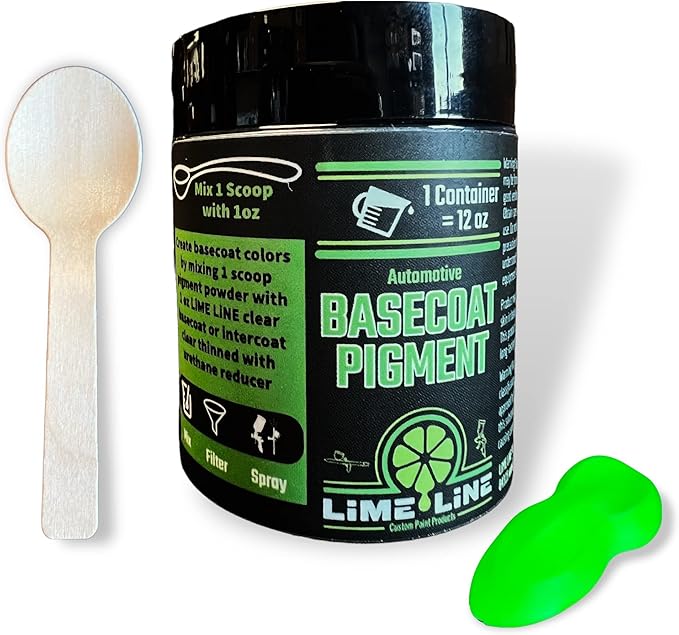 LiME LiNE Base Coat Maker Pigment Powder, Automotive Grade, Basecoat (Bright Green)