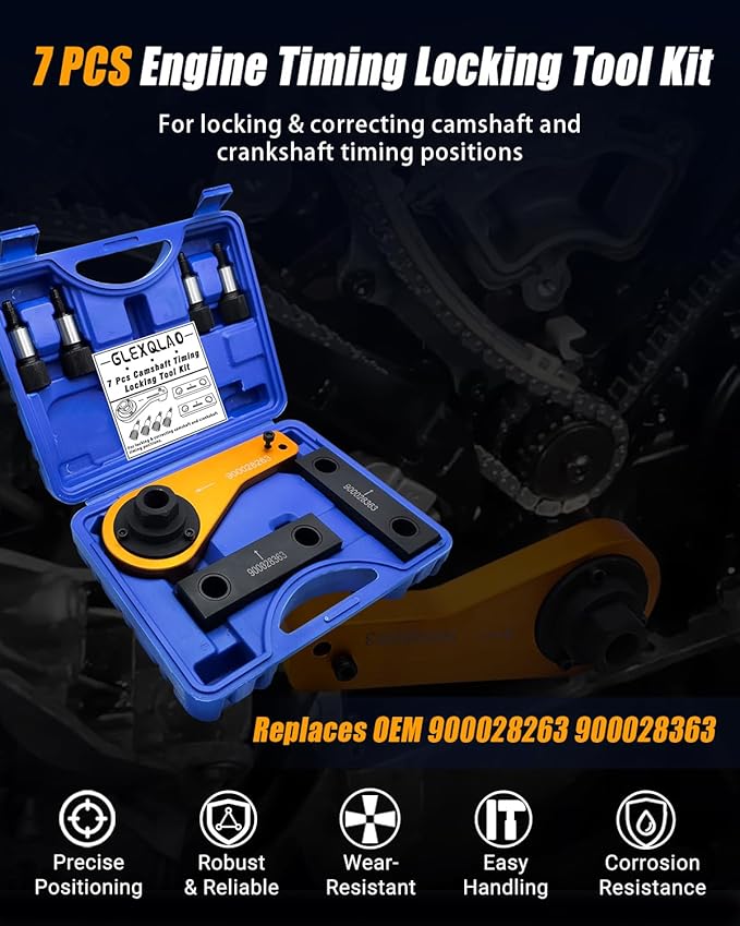 Engine Timing Tool Kit Compatible with Maserati Levante Geberit President 3.0T M156 Engines, Camshaft Timing Locking Tool Set Replaces OEM 900028263 900028363