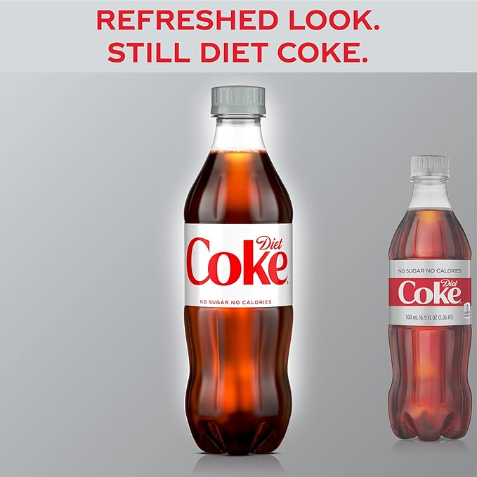 Diet Coke Diet Soda, 16.9 fl oz Bottles, 6 Pack - Cola Soft Drinks