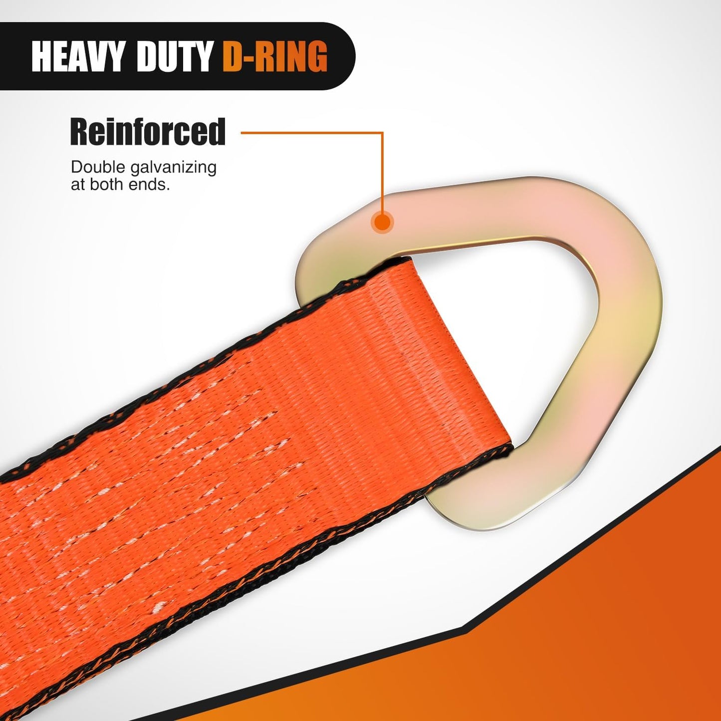 Nilight 4PCS 2"x 38" Axle Tie Down Straps with Protective Sleeve D-Ring for Securing Car Transport Lab Tested 11,127lbs Break Strength Used for Car Engine Hoist, Truck, Trailer, UTV