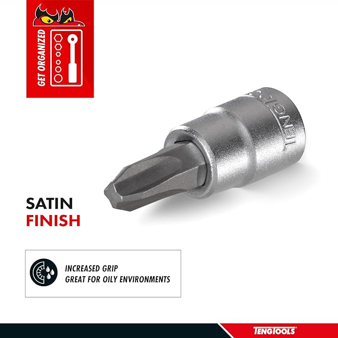 Teng Tools PH1 1/4 Inch Drive Phillips PH Chrome Vanadium Socket | Mechanic Tool | Hand Tool - M141301-C