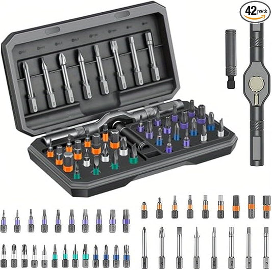 2025 Upgrade 42 in 1 Magnetic Screwdriver Set – Innovative Ratchet Design, Switchable Handle & S2 Steel Bits for Home Repairs, DIY Projects, and Electronic Fixes