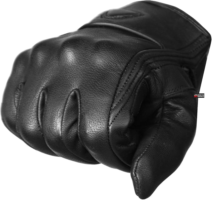 Jackets 4 Bikes Motorcycle Gloves - Premium Leather for Men Women, Touchscreen, Non-Slip, Motorbike Cruiser Street Biker Protector Glove