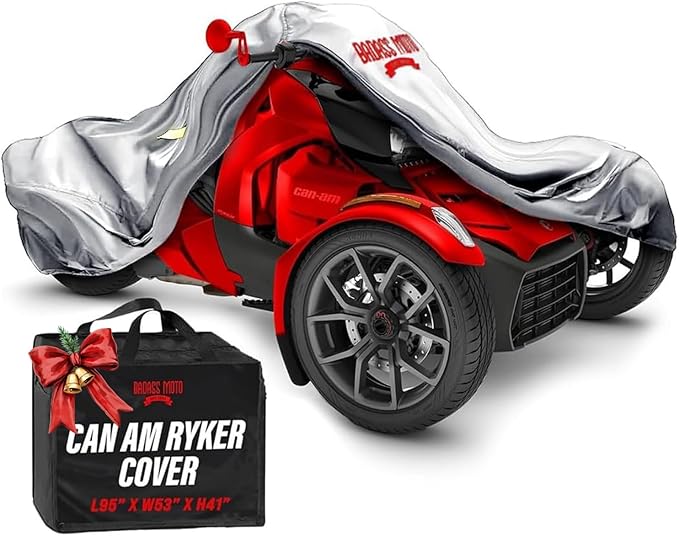 Badass Moto Can Am Ryker Cover Fits 600/900 Rally Sport Trike Three Wheeler. Heavy Duty. Won't Wimp Out. Fits Can-Am Ryker Motorcycle Accessories Waterproof Outdoor Storage