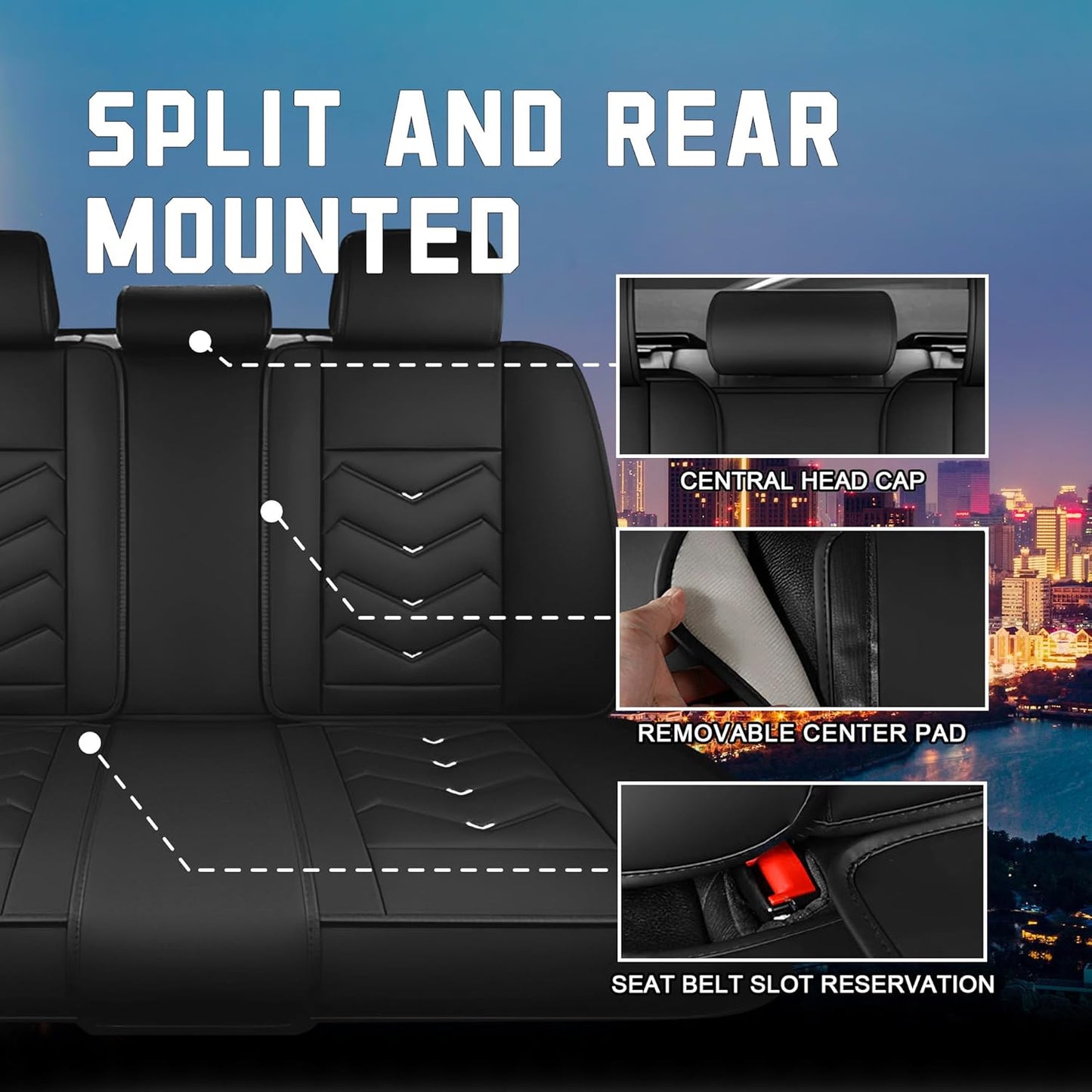 Car Seat Covers for Chrysler Pacifica 2004-2025, Stylish Sport Seat Cover, Premium Nappa Leather Car Seat Cover. Automobile Seat Covers Sets.(Luxury 5 Seats/Black White)