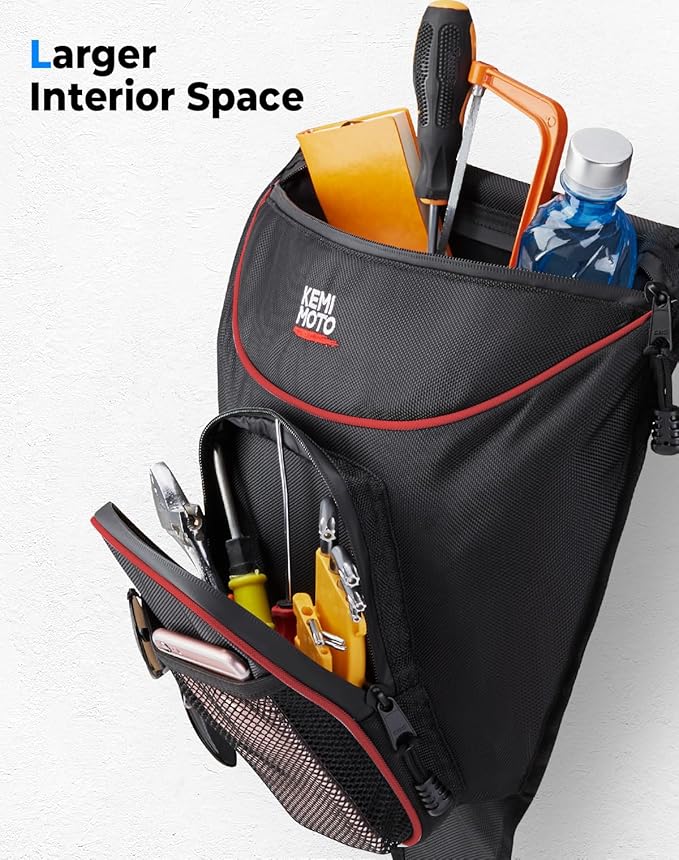 KEMIMOTO Center Storage Bag Compatible with Polaris RZR XP 1000 Turbo S 900 570 800 2014-2021 2022 2023 Accessories UTV Storage Bag 1680D High-Density with Multiple Pockets and Easy Install Red