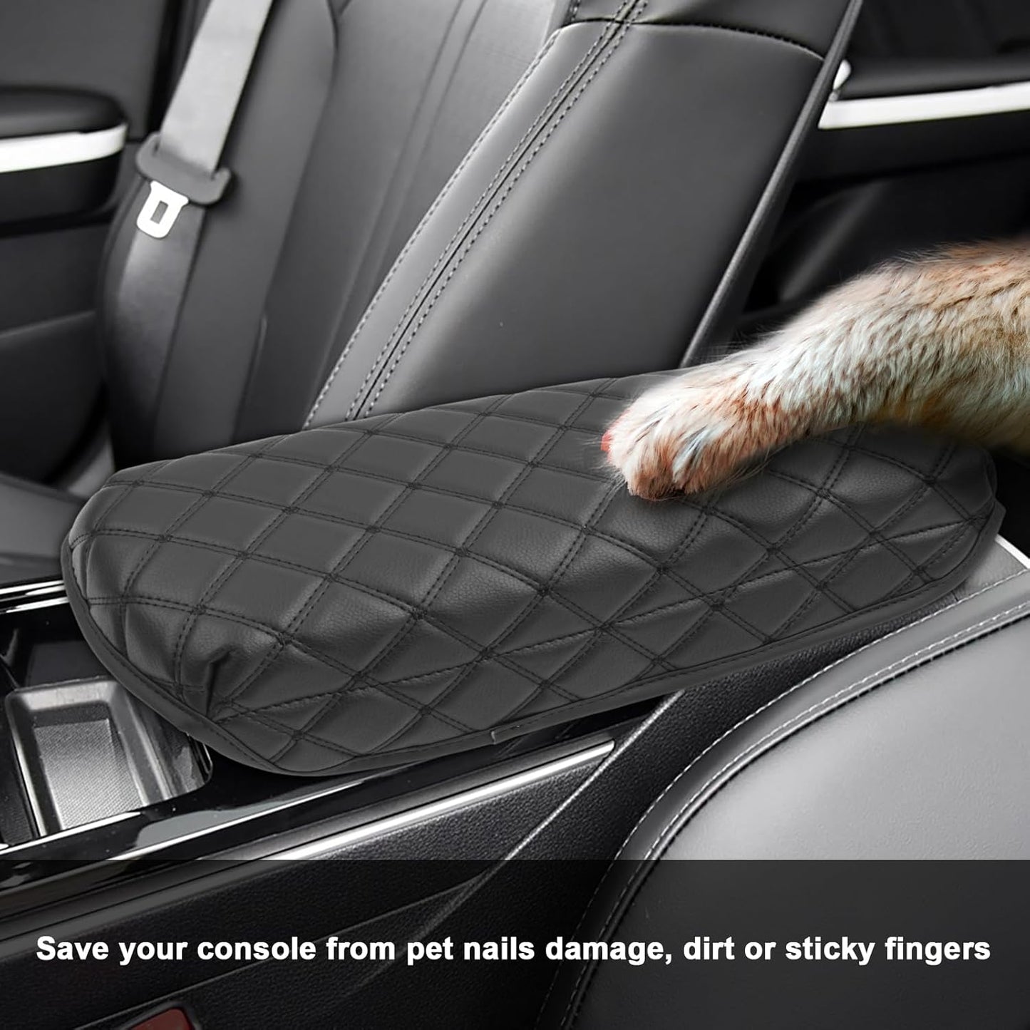 SXCY for 2025 Kia K5 Armrest Cover for Kia K5 2021-2025 Accessories 2021-2025 K5 Center Console Cover Pad 2024 2025 K5 Middle Console Cover Pad(Black Plaid Pattern)