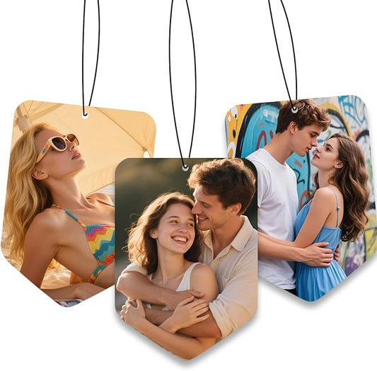Custom Air fresheners with Picture,Personalized Air Freshener for Car,Cute Hanging Car Air Fresheners for Women,Double-sided Photo Printing Hanging Car Scents 30 scents available